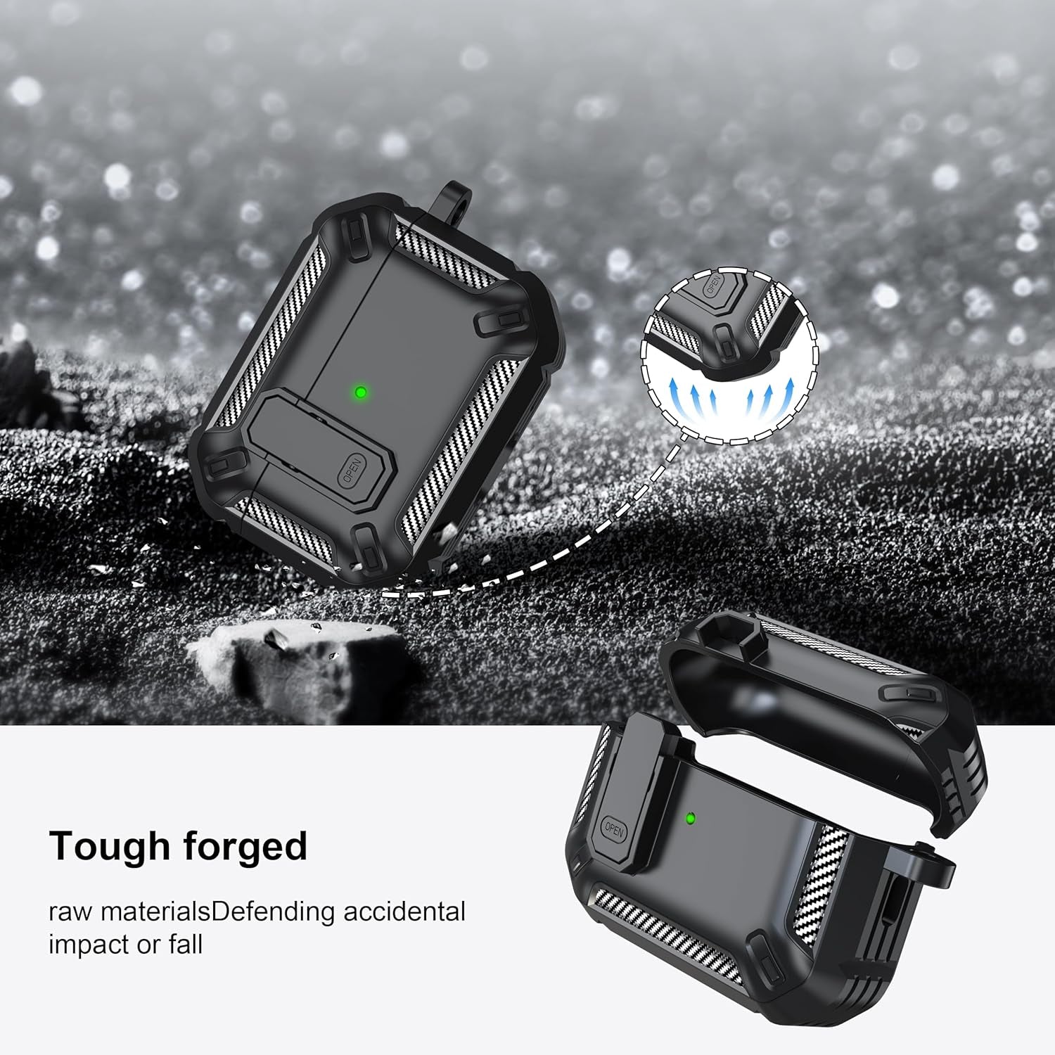 for Airpods Pro 2Nd Gen Protective Case with Cleaning Kit, Military Hard Case with Lock for Airpod Gen 2 Charging Case 2023, 2022, Black