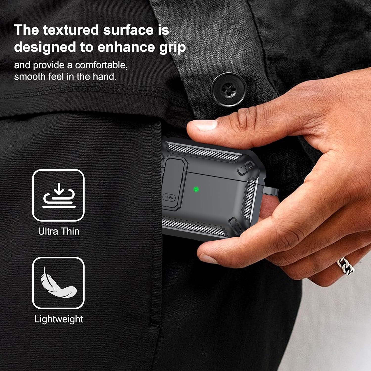 for Airpods Pro 2Nd Gen Protective Case with Cleaning Kit, Military Hard Case with Lock for Airpod Gen 2 Charging Case 2023, 2022, Black